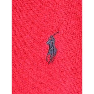 Polo Ralph Lauren Red V Neck Lambswool Sweater Mens XL